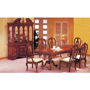7-Piece Huntington Cherry/Gold Accent Dinette Set 8759 (A)