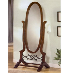 Solid Wood Cherry Finish Cheval Mirror 900466(CO)