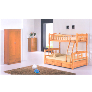 Solid Wood Twin/Full Bunk Bed BB-012(ALA)
