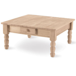 Unfinished Traditional Square Coffee Table BJ7SC (IC)