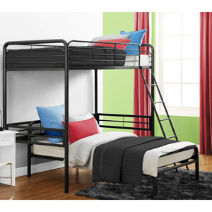 Twin Loft Bed with Built-In Ladder DRL1374(WFFS)