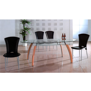 Glass Top Oval Dining Table DT318 (PK)