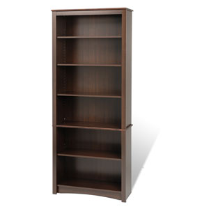 Everett Espresso 6-shelf Bookcase EDL-3277