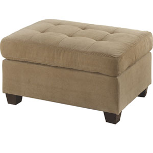 Waffle Suede Cocktail Ottoman - Khaki F7121(PX)