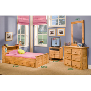 Solid Wood Twin Size Mates Bed 3062(PC)