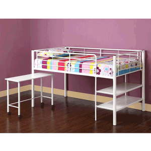 Sunrise White Twin-size Loft Bed and Desk Set (WEFS)