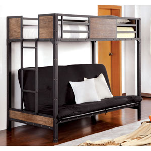 Markain Industrial Metal Loft Bed with Futon Base IDF-BK029T