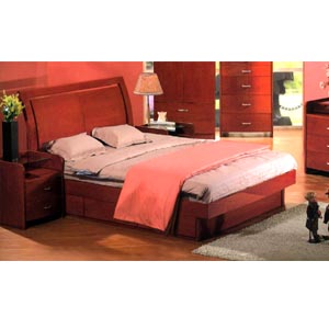 Queen Bed With Drawers P163B (PK)