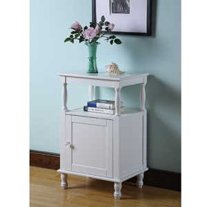 White Finish Wood Night Stand R1017(KBFS)