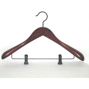 Taurus Suit Hanger with Clips, Mahogany Finish TRD8838 (PM)