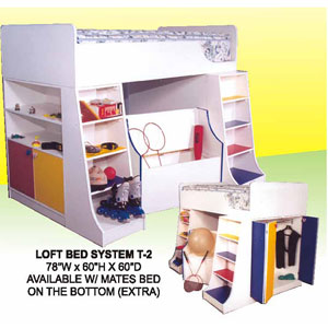 Custom Made Jr. Loft  Bunk Bed T-2(CT)