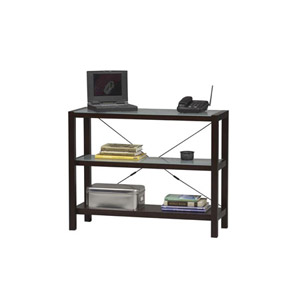 Metro Glass Top Three Shelf Bookcase 74011ESP-01-KD-U (LN)