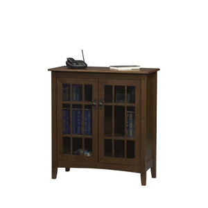 Mission Tall 2 Door Glass Cabinet 86185C137-01-KD-U (LN)