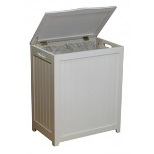 White Laundry Wood Hamper RHP0109W (OD)(Free Shipping)