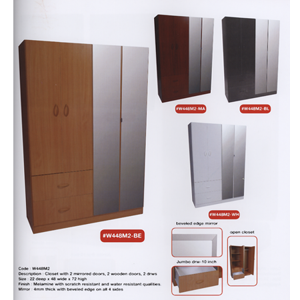 Mirrored 4-Door And 2-Drawers Wardrobe W448M2(WPFS150)