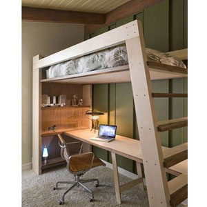 wooden loft bed